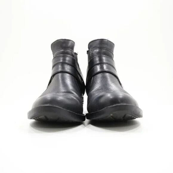 Born Moringa Black Leather Buckle Moto Boots - Women's 8.5 - Picture 2 of 7